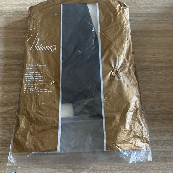 VTG 50’s 60’s National's Guaranteed Hosiery 2 Pairs Pantyhose Soft Black 1 Size - Picture 2 of 3